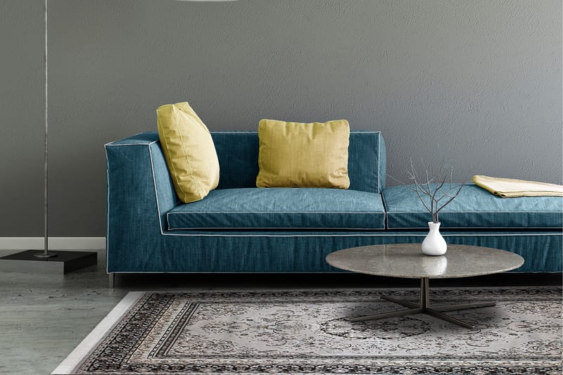 Casablanca Medallion Orientalisk Matta 200x300 - Silver - Products - Textil & mattor - Matta - Små mattor