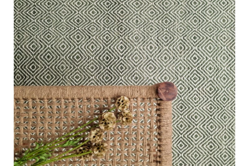 Gåsöga Ullmatta 160x230 cm Rektangulär - Grön - Products - Textil & mattor - Matta - Modern matta - Ullmatta
