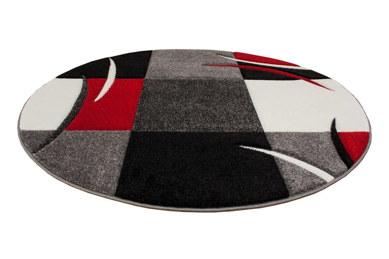 London Patch Friezematta Rund 240 - Röd - Products - Textil & mattor - Matta - Modern matta - Wiltonmatta