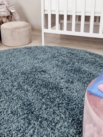 Lounge Ryamatta 240 cm Rund - Petrolblå - Products - Textil & mattor - Matta - Modern matta - Ryamatta