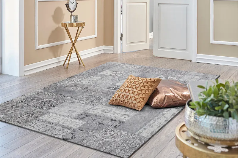 Patchwork Wiltonmatta 300x400 cm Rektangulär - Silver - Products - Textil & mattor - Matta - Modern matta - Wiltonmatta