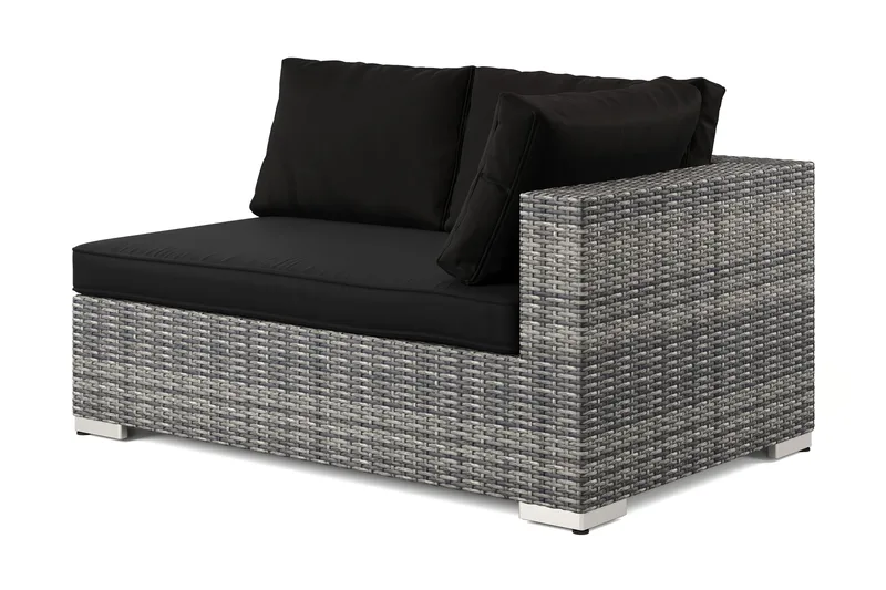Bahamas Vänstermodul utomhus 140 cm i konstrotting - Grå - Products - Utemöbler & utemiljö - Övrigt utemöbler - Moduler utesoffa - Vänstermodul utesoffa
