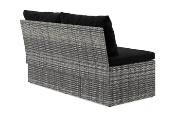 Bahamas Liten Balkongsoffa med dynor och pallar i konstrotting - Grå - Products - Utemöbler & utemiljö - Balkong & altan - Balkongmöbler - Balkongsoffa