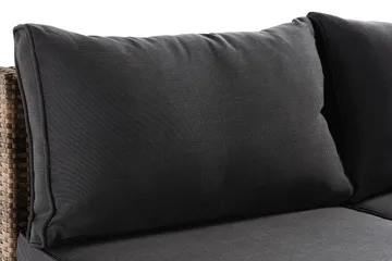 Wisconsin Premium 2-sits Loungesoffa utomhus – Utesoffa i Konstrotting för balkong - Sand Beige / Svarta dynor - Products - Utemöbler & utemiljö - Balkong & altan - Balkongmöbler - Balkongsoffa