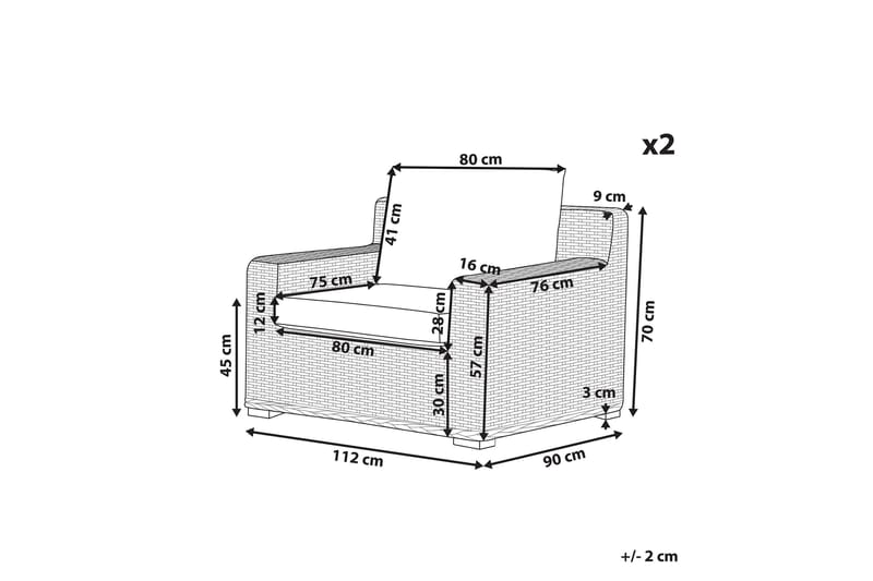 Apriliana Utefåtölj 2-pack - Konstrotting/Ljusbrun - Products - Utemöbler & utemiljö - Loungemöbler - Loungestol utomhus
