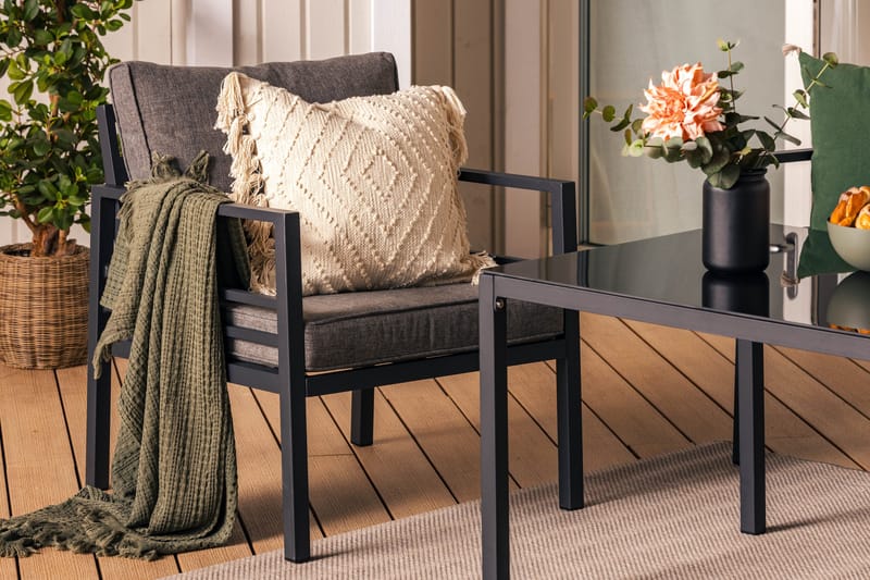 Ariany Soffgrupp - Svart / Gråa dynor - Products - Utemöbler & utemiljö - Loungemöbler - Loungeset & loungegrupp