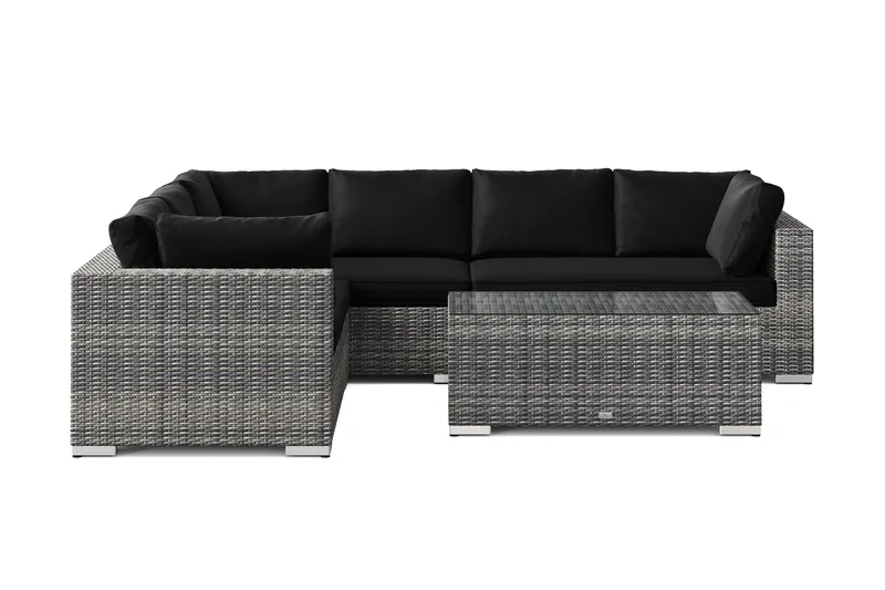 Bahamas L-formad utesoffa höger, 6-sits med bord - Grå - Products - Utemöbler & utemiljö - Loungemöbler - Loungeset & loungegrupp