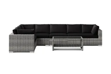 Bahamas L-formad utesoffa höger, 7-sits med bord och hylla - Grå - Products - Utemöbler & utemiljö - Loungemöbler - Loungeset & loungegrupp