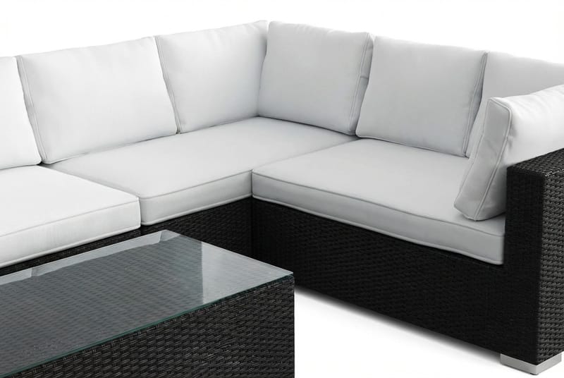 Bahamas L-formad utesoffa vänster, 7-sits med bord - Svart - Products - Utemöbler & utemiljö - Loungemöbler - Loungeset & loungegrupp