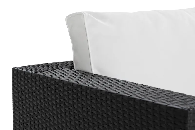 Bahamas Loungefåtölj utomhus i konstrotting för Uteplats och Trädgård - Svart / Vita dynor - Products - Utemöbler & utemiljö - Loungemöbler - Loungestol utomhus