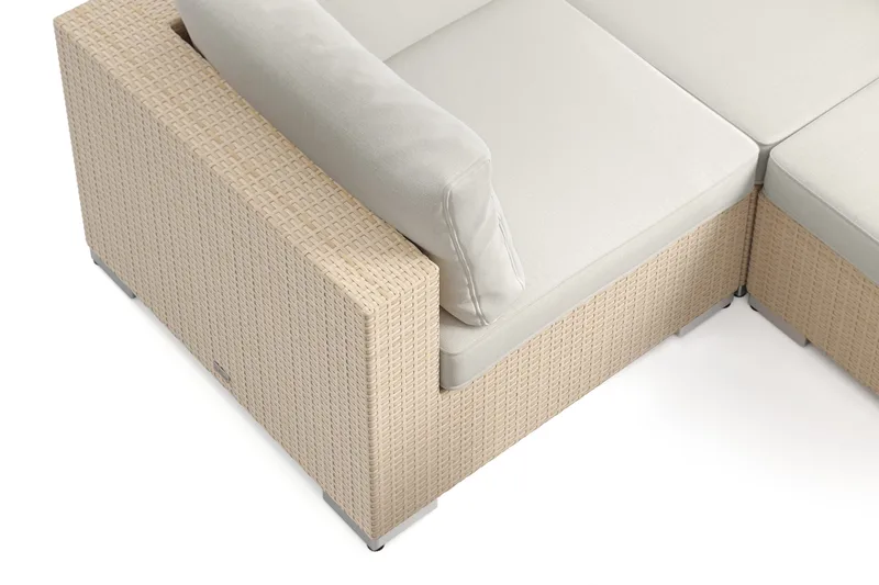 Bahamas U-formad utomhus loungegrupp 8-sits med vändbar divan och bord - Beige - Products - Utemöbler & utemiljö - Loungemöbler - Loungeset & loungegrupp