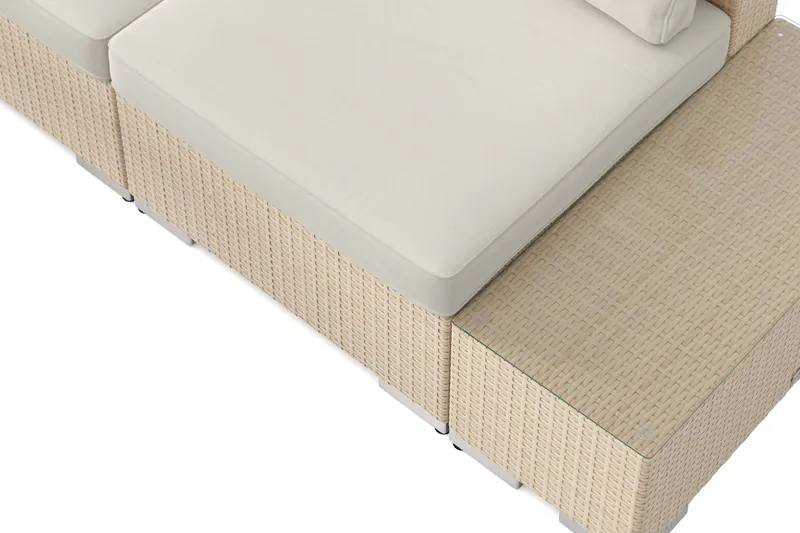 Bahamas utesoffa 3-sits med bord med hylla - Beige - Products - Utemöbler & utemiljö - Loungemöbler - Loungeset & loungegrupp