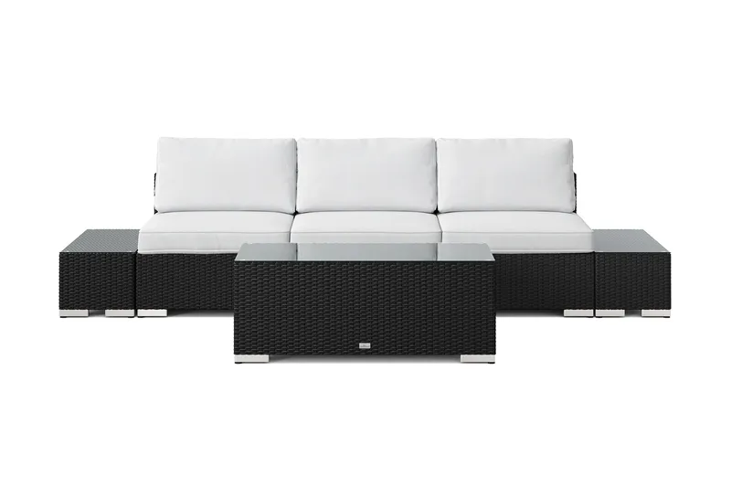Bahamas utesoffa 3-sits med bord - Svart - Products - Utemöbler & utemiljö - Loungemöbler - Loungeset & loungegrupp