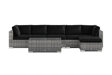 Bahamas utomhus divansoffa 6-sits med vändbar divan och bord - Grå - Products - Utemöbler & utemiljö - Loungemöbler - Loungeset & loungegrupp