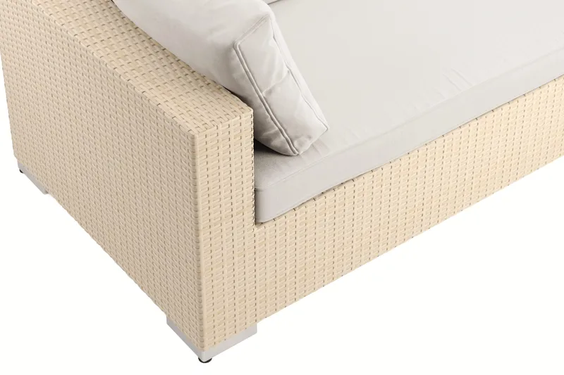 Bahamas utomhus divansoffa 6-sits med vändbar divan och bord med hylla - Beige - Products - Utemöbler & utemiljö - Loungemöbler - Loungeset & loungegrupp