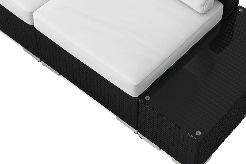 Bahamas utomhus hörnsoffa 5-sits vändbar med öppet avslut och bord med hylla - Svart - Products - Utemöbler & utemiljö - Loungemöbler - Loungeset & loungegrupp