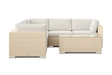 Bahamas utomhus hörnsoffa 5-sits vändbar med bord - Beige - Products - Utemöbler & utemiljö - Loungemöbler - Loungeset & loungegrupp