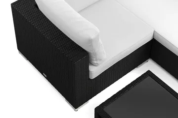 Bahamas utomhus hörnsoffa 5-sits vändbar och bord med hylla - Svart - Products - Utemöbler & utemiljö - Loungemöbler - Loungeset & loungegrupp