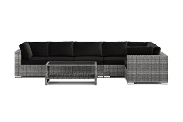 Bahamas utomhus hörnsoffa 6-sits vändbar och bord med hylla - Grå - Products - Utemöbler & utemiljö - Loungemöbler - Loungeset & loungegrupp