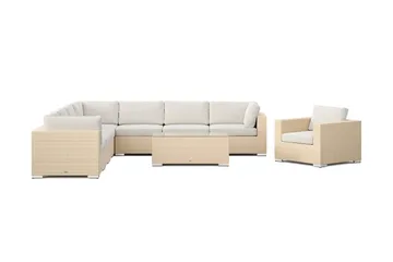 Bahamas utomhus hörnsoffa 8-sits vändbar med fåtölj och bord - Beige - Products - Utemöbler & utemiljö - Loungemöbler - Loungeset & loungegrupp