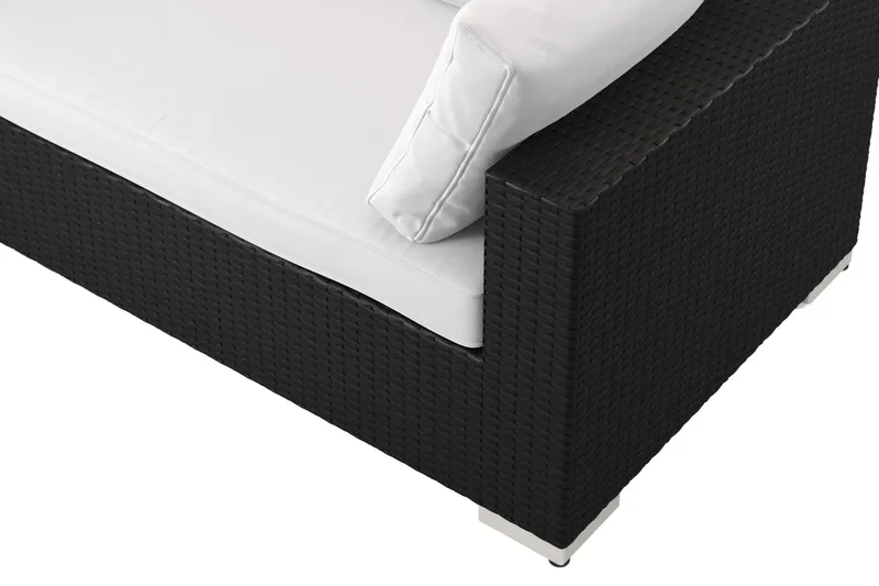 Bahamas utomhus L-soffa höger 7-sits med fåtölj och bord med hylla - Svart - Products - Utemöbler & utemiljö - Loungemöbler - Loungeset & loungegrupp