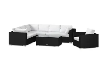 Bahamas utomhus L-soffa höger 7-sits med fåtölj och bord