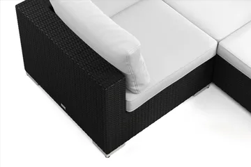 Bahamas utomhus U-soffa 7-sits vändbar divan med öppet avslut och bord - Svart - Products - Utemöbler & utemiljö - Loungemöbler - Loungeset & loungegrupp