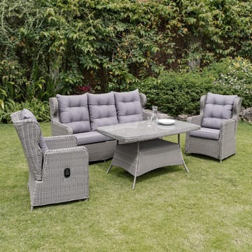 California utemöbelgrupp med recliner soffa, fåtöljer och bord - Grå konstrotting - Grå - Products - Utemöbler & utemiljö - Loungemöbler - Loungeset & loungegrupp
