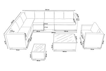Comfy Loungegrupp Utomhus 76 cm - Grå - Products - Utemöbler & utemiljö - Loungemöbler - Loungeset & loungegrupp