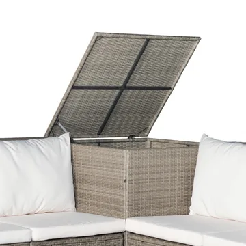 Exklusiv loungegrupp | Inbyggd förvaring | Brun konstrotting | Djursvik - Brun - Products - Utemöbler & utemiljö - Loungemöbler - Loungeset & loungegrupp