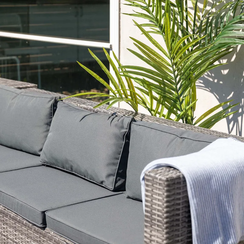 Exklusiv loungegrupp | Inbyggd förvaring | Grå konstrotting | Djursvik - Products - Utemöbler & utemiljö - Loungemöbler - Loungeset & loungegrupp