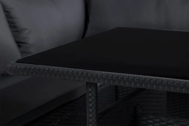 James Light Soffgrupp och Loungegrupp Utomhus 5-sits i konstrotting för trädgård och uteplats - Svart / Svarta dynor - Products - Utemöbler & utemiljö - Loungemöbler - Loungeset & loungegrupp