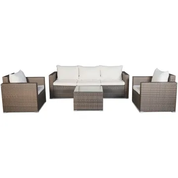 Loungegrupp utemöbler | Brun konstrotting | Huvudskär - Products - Utemöbler & utemiljö - Loungemöbler - Loungeset & loungegrupp