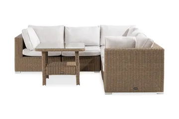 Marcus 6-sits Loungegrupp - Mörkbeige / Vita dynor - Products - Utemöbler & utemiljö - Loungemöbler - Loungeset & loungegrupp
