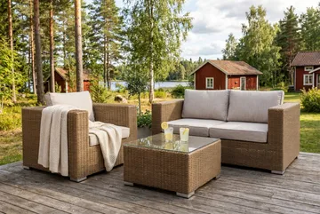 Marcus Loungefåtölj med Dyna - Utefåtölj Rotting Utemöbler - Natur Brun - Products - Utemöbler & utemiljö - Loungemöbler - Loungestol utomhus