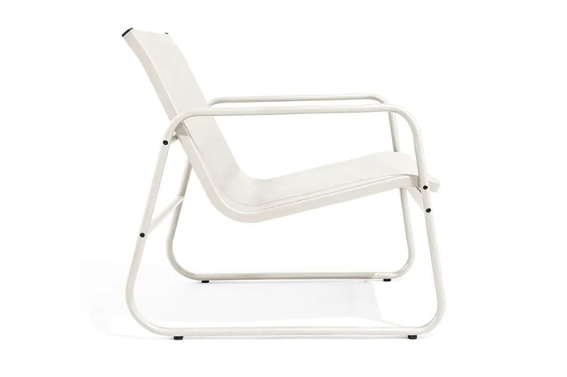 Pelanda Loungegrupp  - Soffa och 2 fåtöljer i stål soffbord med frostad glasskiva - Ljusbeige - Products - Utemöbler & utemiljö - Loungemöbler - Loungeset & loungegrupp