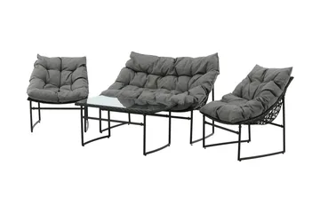 Tina Loungegrupp Utomhus 4-sits - Svart - Products - Utemöbler & utemiljö - Loungemöbler - Loungeset & loungegrupp