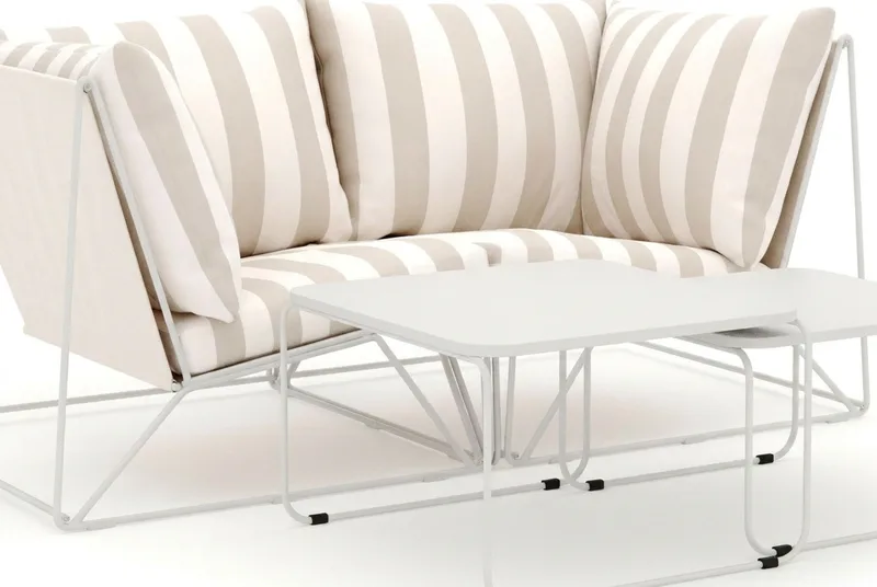 Usteryd utomhus rak 2-sits soffa - Beige/Striped - Products - Utemöbler & utemiljö - Loungemöbler - Loungeset & loungegrupp