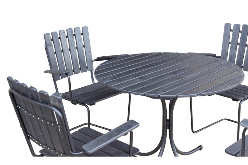 Vaxholm Matgrupp Utomhus Rund - Kaffesvart/Grå - Products - Utemöbler & utemiljö - Loungemöbler - Loungeset & loungegrupp