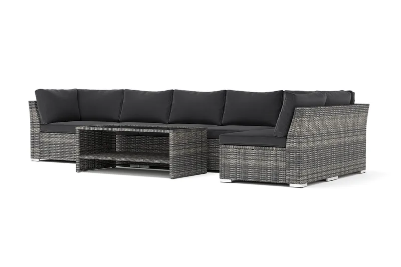 Wisconsin utomhus divansoffa 6-sits vändbar, Grå