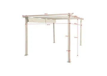 Porto Stor Pergola 4x3 m i aluminium med tak - Beige - Products - Utemöbler & utemiljö - Solskydd - Pergola