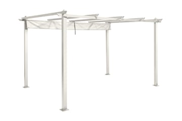 Porto Stor Pergola 4x3 m i aluminium med tak - Vit - Products - Utemöbler & utemiljö - Solskydd - Pergola