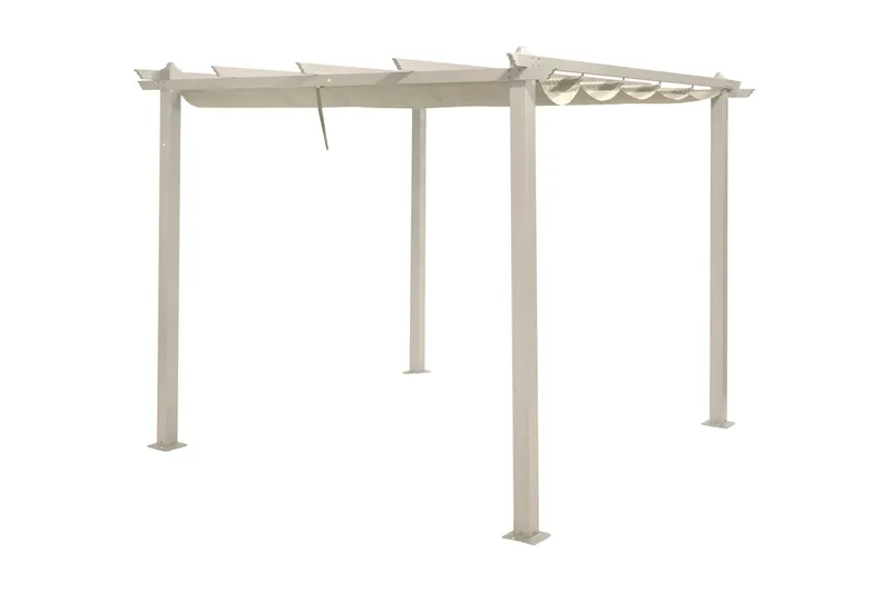 Porto Stor Pergola 4x3 m i aluminium med tak - Beige - Products - Utemöbler & utemiljö - Solskydd - Pergola