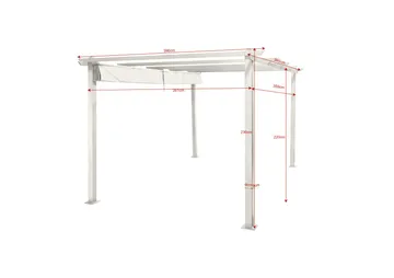 Porto Stor Pergola 4x3 m i aluminium med tak - Vit - Products - Utemöbler & utemiljö - Solskydd - Pergola