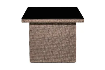 James Utebord 85x145 cm – Matbord utomhus i konstrotting med bordsskiva i Glas - Sand Brun - Products - Utemöbler & utemiljö - Utebord & trädgårdsbord - Matbord utomhus