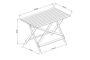 Landet Rektangulärt Matbord utomhus 118x70x74 cm i akacia trä - Mörkgrön - Products - Utemöbler & utemiljö - Utebord & trädgårdsbord - Matbord utomhus