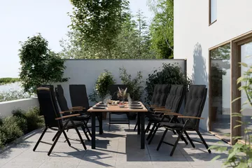 Las Vegas Förlängningsbart Matbord 220x280x100 cm - Svart / Natur - Products - Utemöbler & utemiljö - Utebord & trädgårdsbord - Matbord utomhus