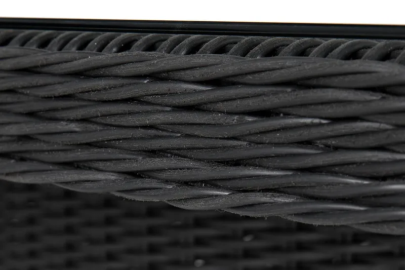 Marcus Stort Matbord Utomhus 200x100 cm – Utebord i konstrotting med glasskiva för Uteplats och Trädgård - Svart - Products - Utemöbler & utemiljö - Utebord & trädgårdsbord - Matbord utomhus