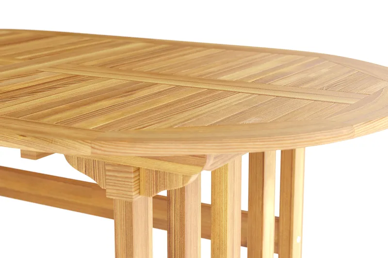 Menorca Ovalt Förlängningbart Matbord i trä Utomhus 90x150 cm - Teak / Natur - Products - Utemöbler & utemiljö - Utebord & trädgårdsbord - Matbord utomhus