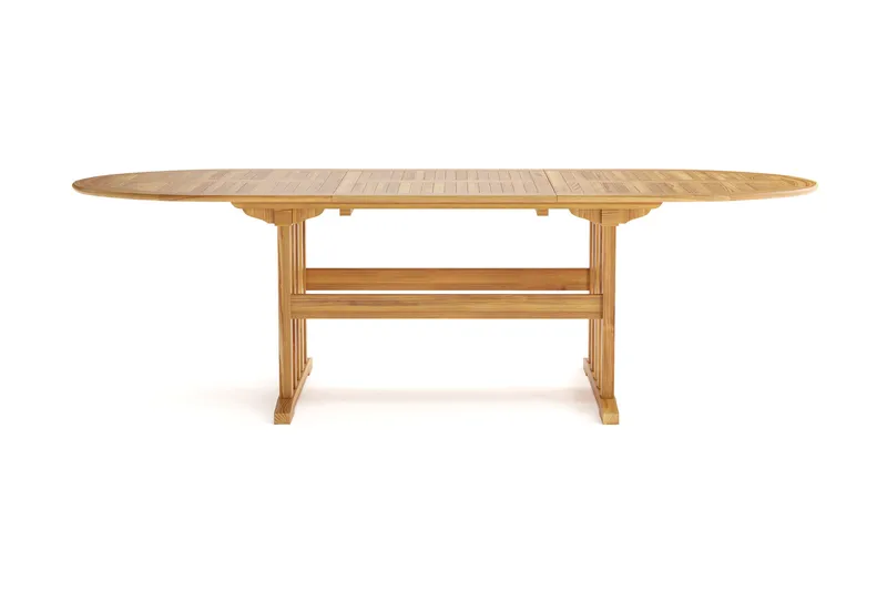 Menorca Stort Ovalt Förlängningbart Matbord i trä Utomhus 100x180 cm - Teak / Natur - Products - Utemöbler & utemiljö - Utebord & trädgårdsbord - Matbord utomhus